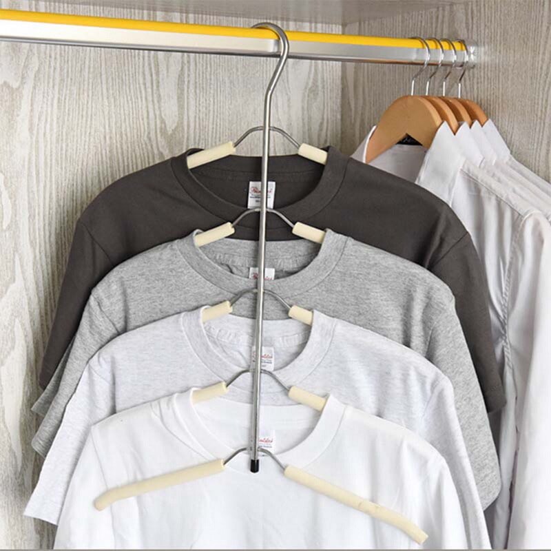 5 Multi Layer Clothes Hanger Multi-Function Hanging Storage Holder Non-Slip Clothes Rack for Coat Shirt Scarf Hanger Organizer