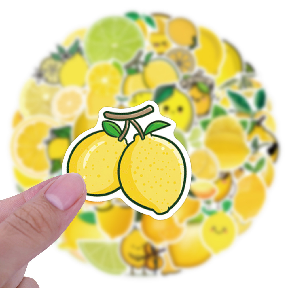 60PCS Aesthetic Lemon PVC Stickers Set for DIY Laptop Phone Suitcase Skateboard Car Motorcycle Bottle Scrapbooking Decor