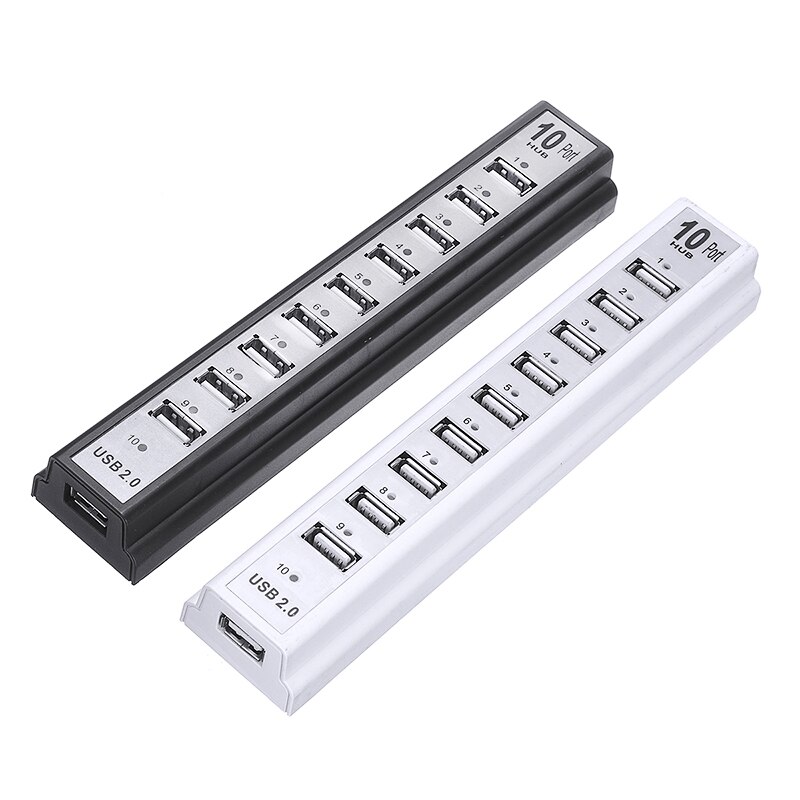 480Mbps High Speed Multiport Splitter Adapter Portable Light Weight 10 Ports USB 2.0 Hub With External Power For PC Laptop