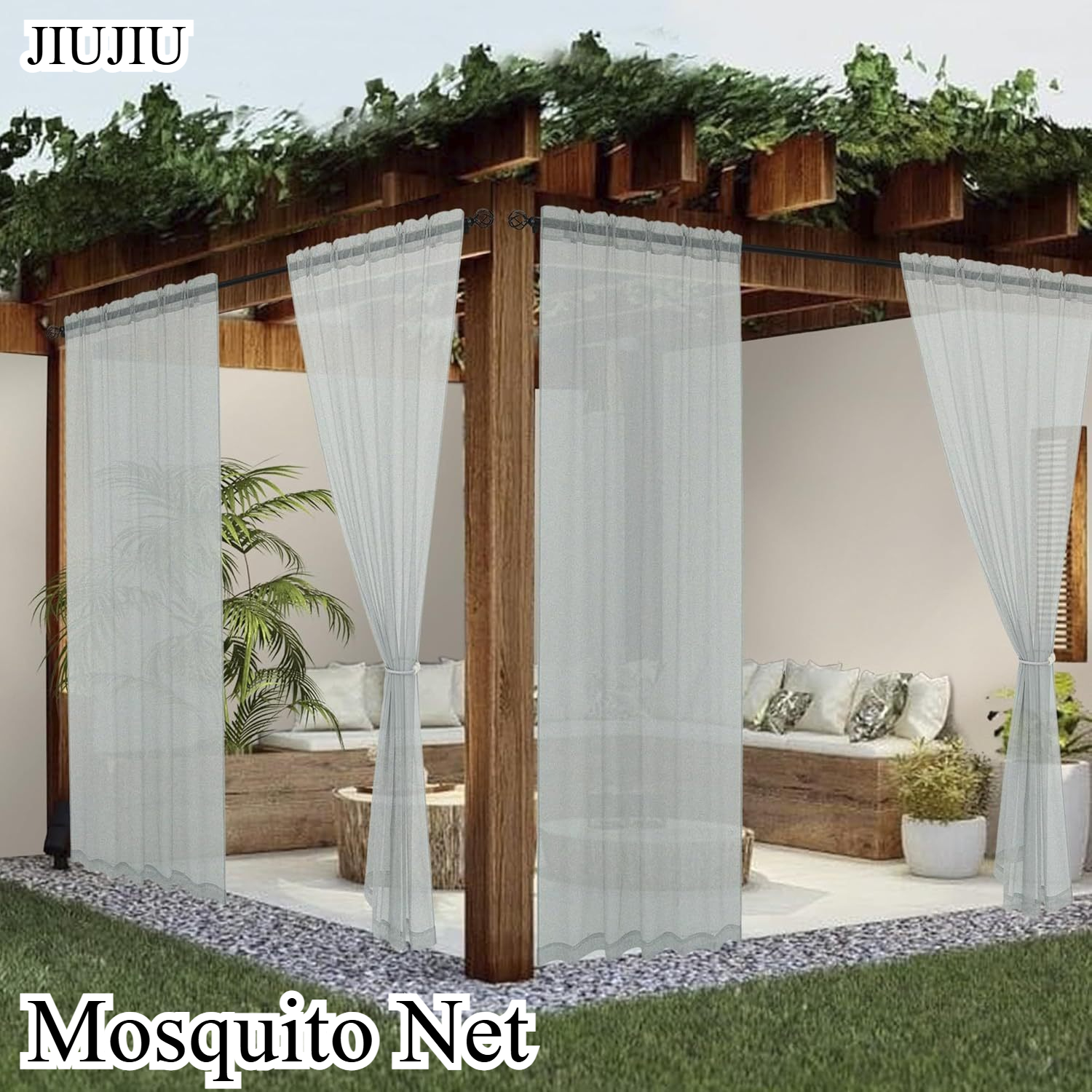 Muggenbestendig gaas Schermdeur Gaas Scherm UV-blokkerend Buitenterras Tuin Balkon Paviljoen Zonnescherm Gordijn