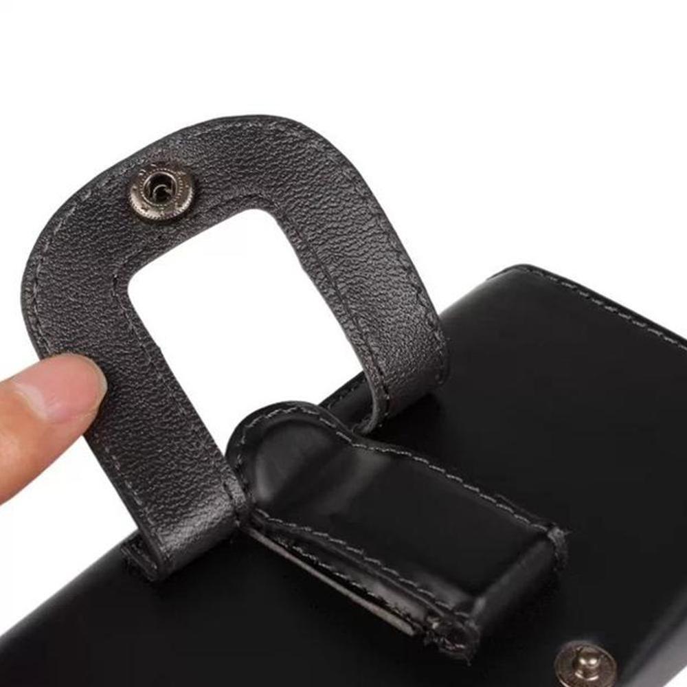 1 Pcs Universal Leather Phone Belt Case Waist Bag Magnetic Pouch Cover Clip Belt G5F4