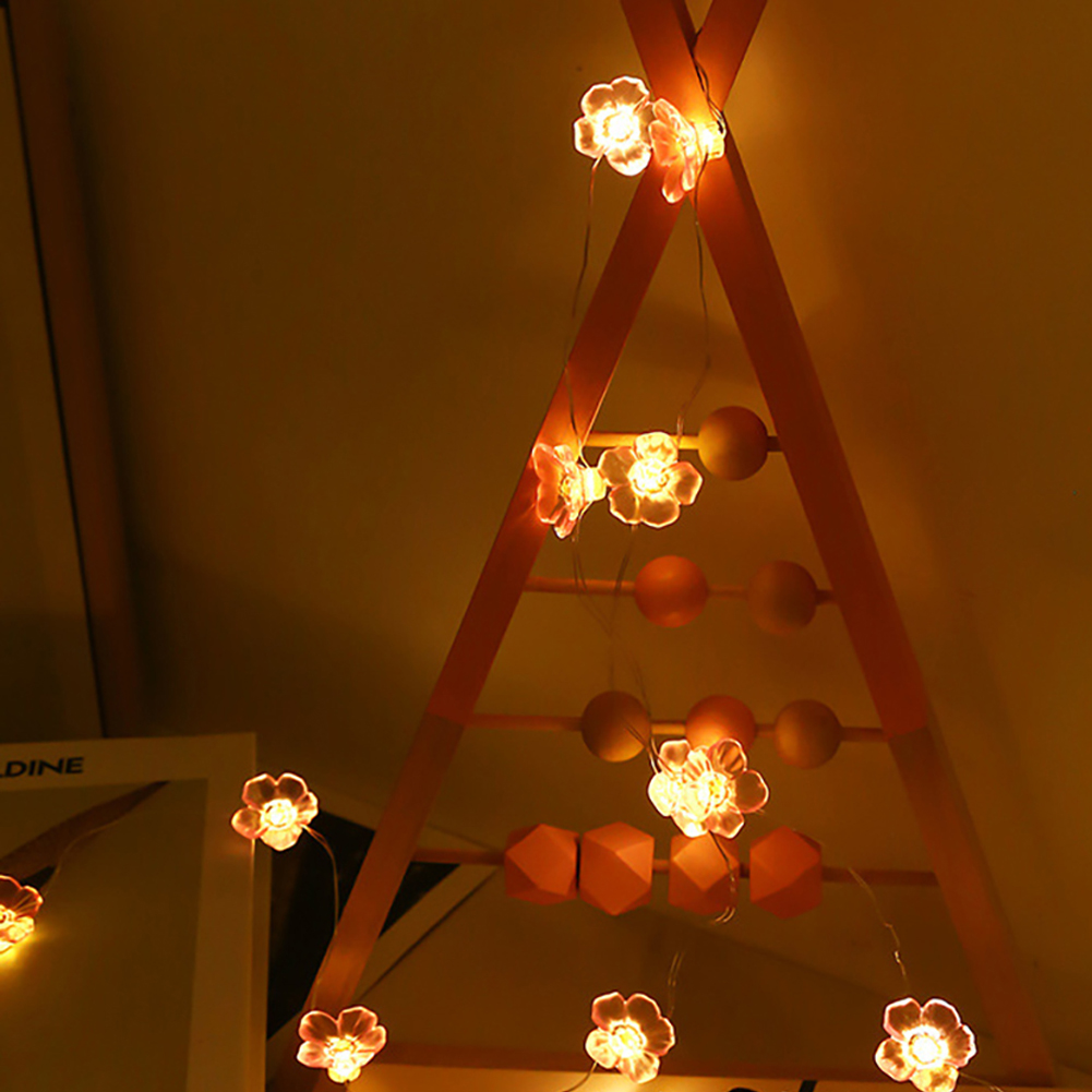 Pink Cherry Blossom String Lights Christmas Decoration Led Light Garland Sakura Hanging Light String