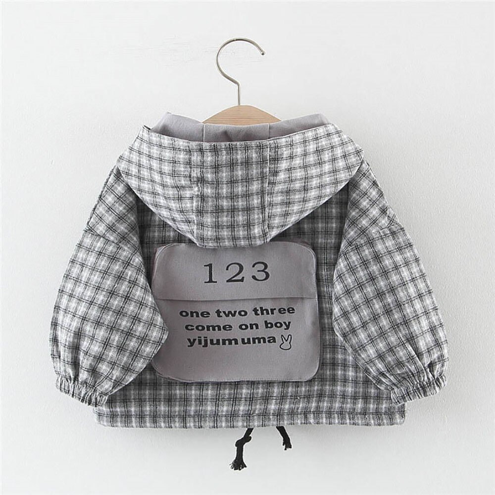 Koreaanse Kinderkleding Pure Kleur Digitale Pocket Geruite Jas Herfst Kid 'S Jas Jongen Meisje Bovenkleding