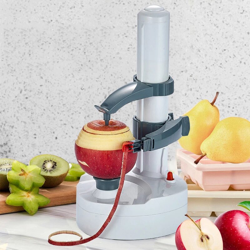 Pacote atualizado espiral elétrica maçã descascador cortador slicer frutas batata automática a pilhas descascador máquina de ferramentas cozinha