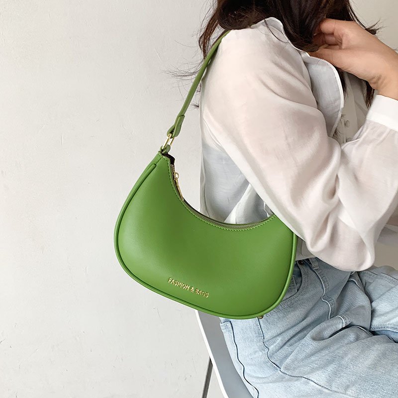 Women Hobos Underarm Handbags Candy Color Ladies Small Shoulder Bags Pu Leather Female Baguette Clutch Tote Bag