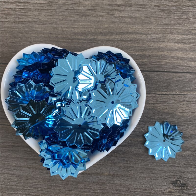Sac à paillettes de fleurs de 25mm | Paillettes de bricolage créatives faites à la main, sac de matériel cousu à la main, vêtements de performance, chapeaux à paillettes décoratives: Bleu clair