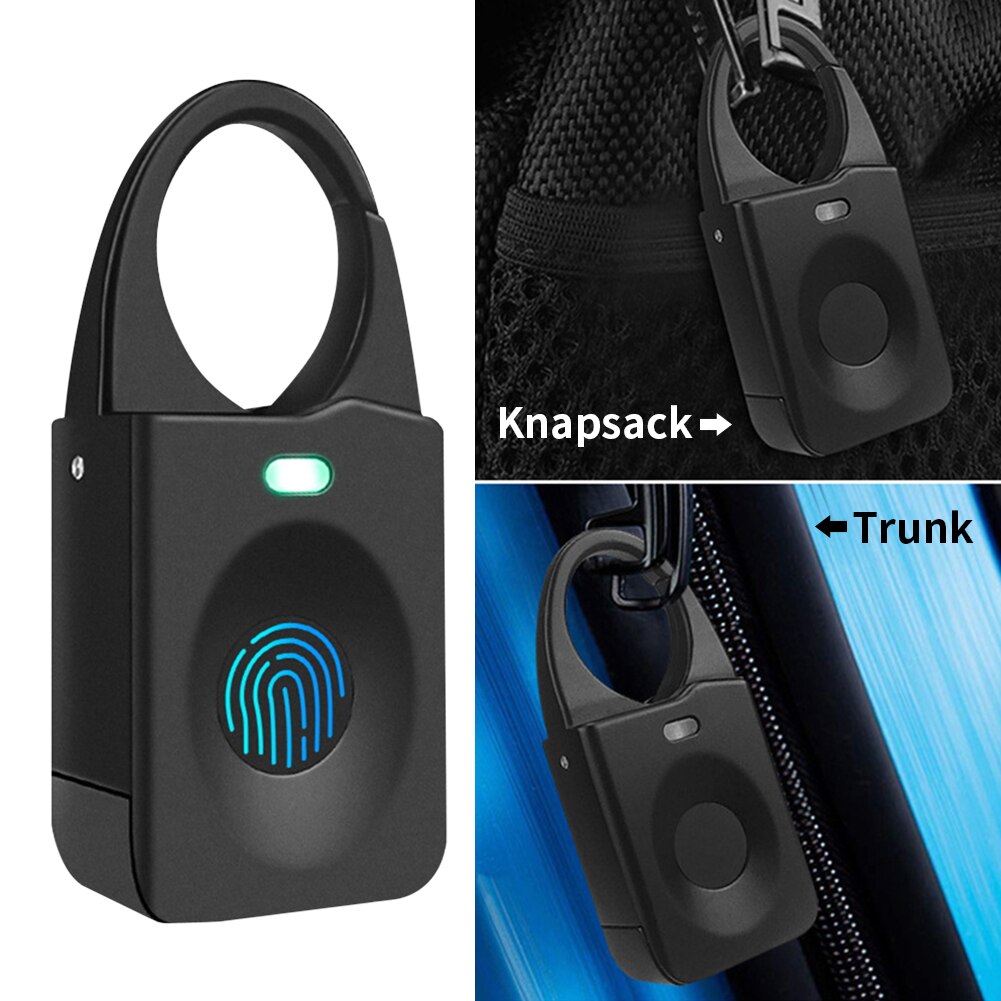 Digital Portable Small Gym Water Resistant Bag Backpack Keyless Fingerprint Padlock For Luggage School USB Rechargeable Suitcase
