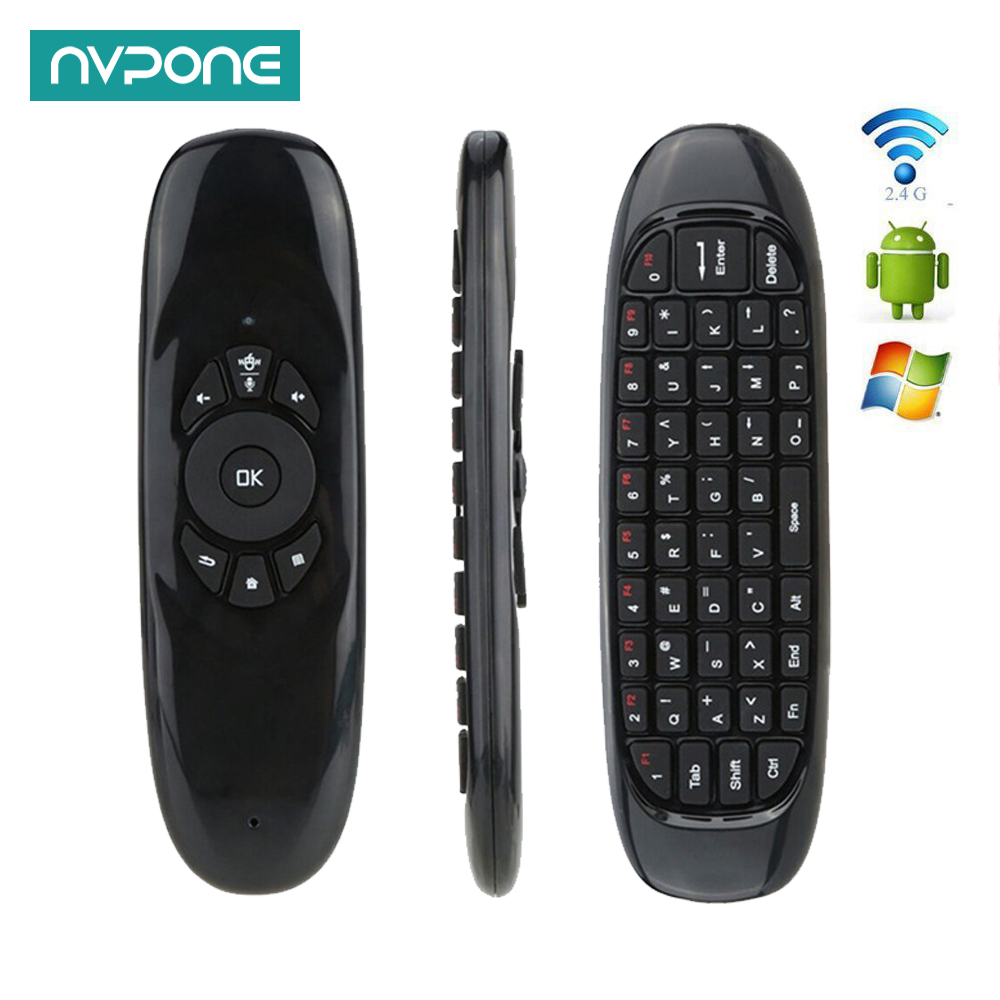 Fly Air Mouse Gyro Sensor angielska klawiatura bezprzewodowa klawiatura 2.4G RF pilot do gier Android Smart TV opakowanie projektor