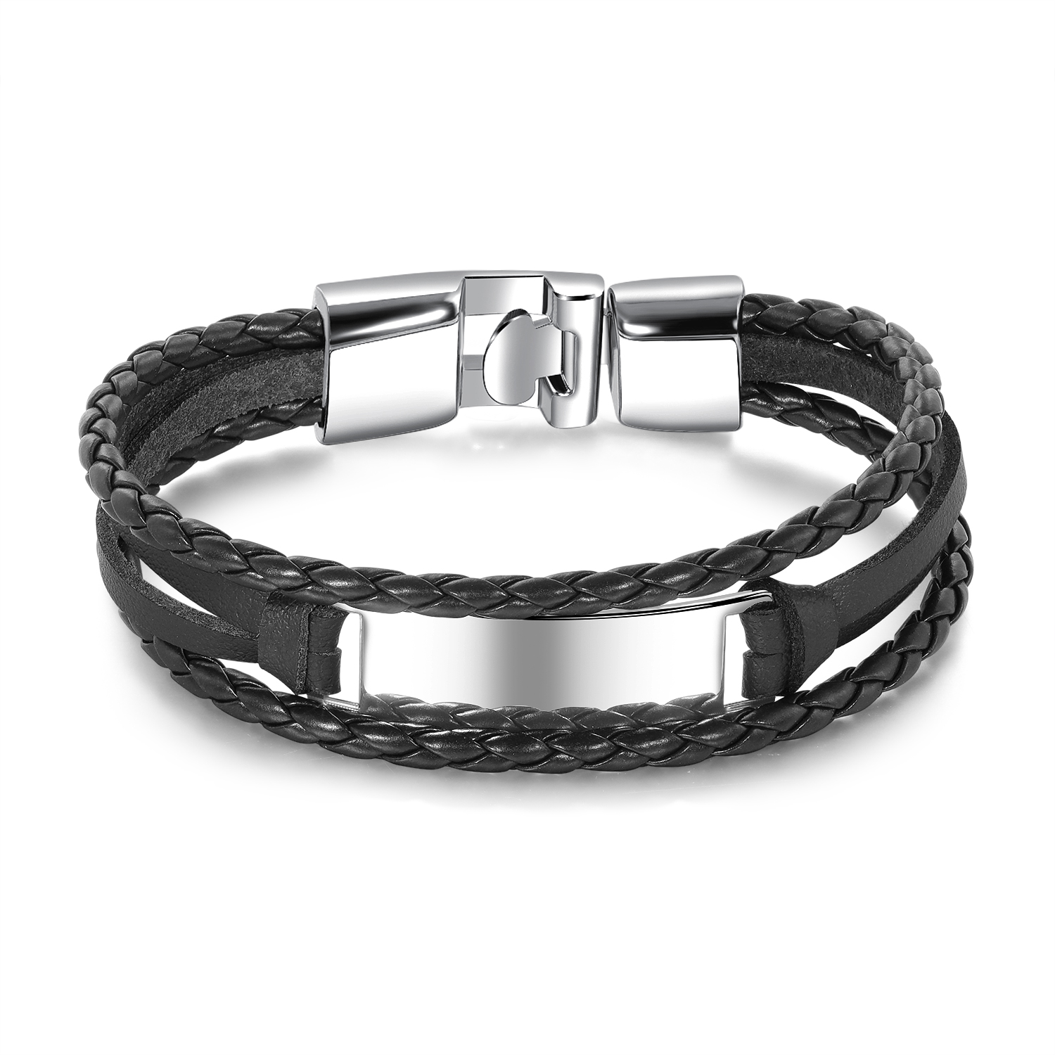 Europese Punk Pu Lederen Armband Met Smooth Tag Voor Vrouwen/Mannen Sieraden 20Cm: Color 3