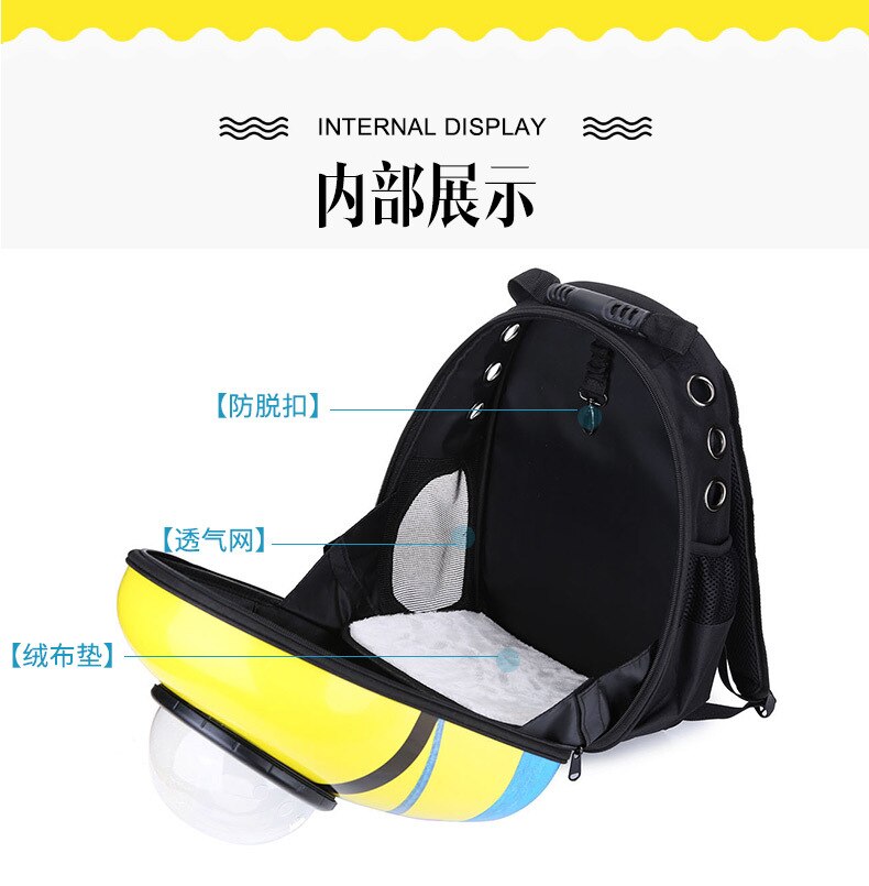 Pet space backpack out portable pet bag breathable cat bag dog backpack pet supplies