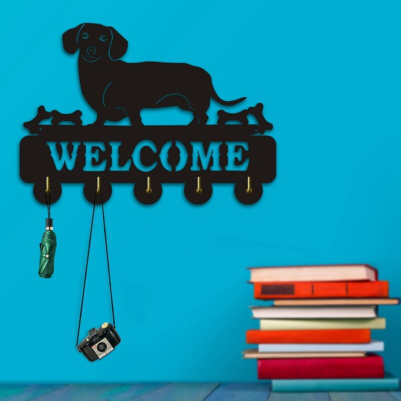 Teckel Muur Haak Worst Hond Welkom Dieren Hanger Kapstok Houten Sleutelhouder Paraplu Huishoudelijke Pet Shop Decor