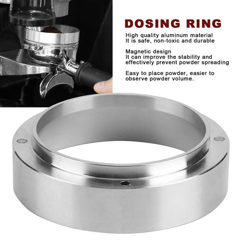 51Mm/53Mm/58Mm Koffie Doseren Ring Doseren Trechter Met Magnetische Vervanging Grijs Koffie Maken Gereedschap koffiezetapparaat Accessoire