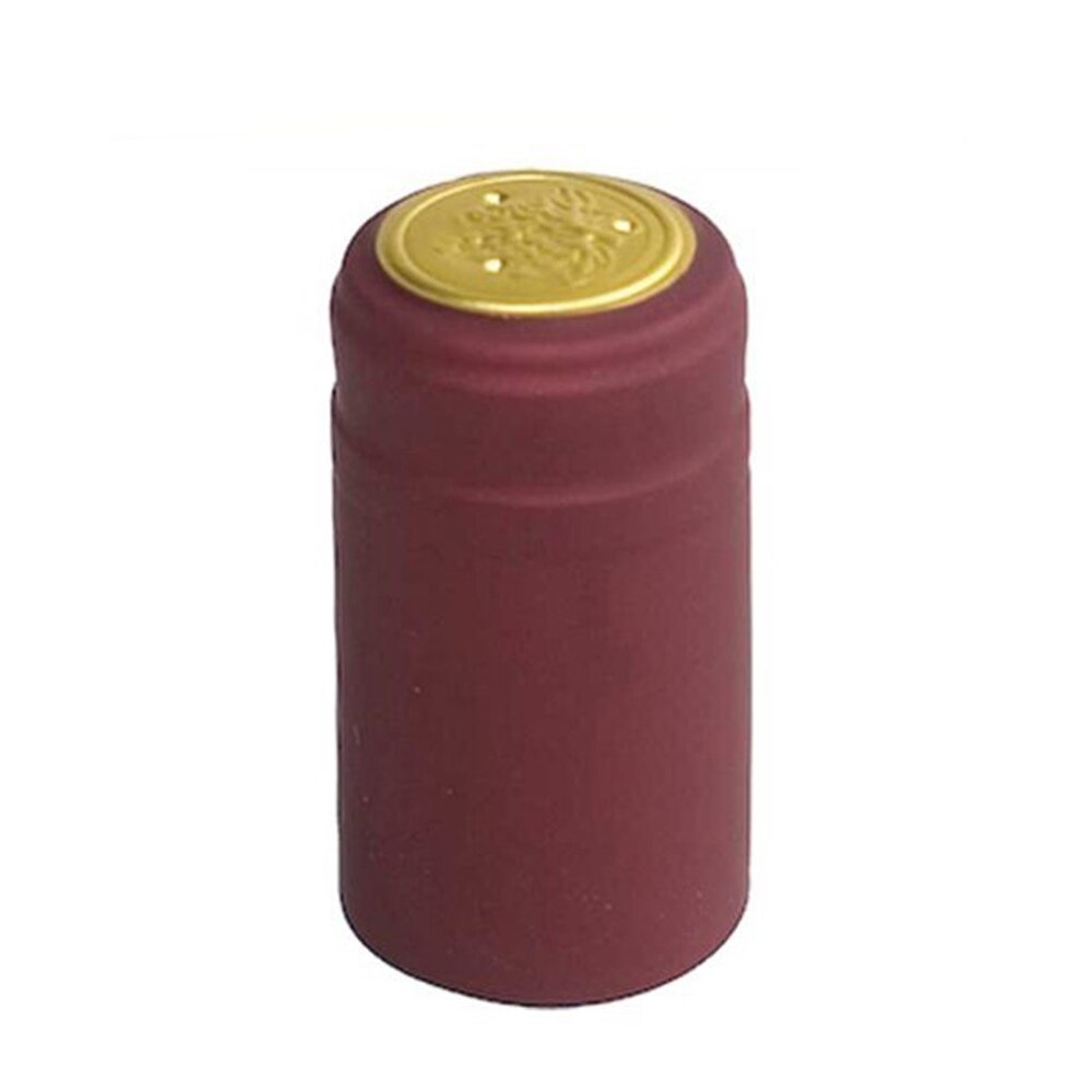 GUHD 50pcs/lot Wine Bottle Cap Thermal Heat Shrinkable Heat shrinkable Cap Wine brewed PVC Heat Shrinkable Packaging Materials: RED GOLD B30CM