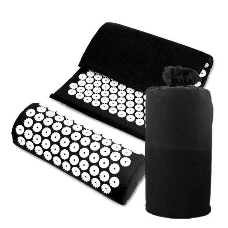 Acupressure Mat Massager Relieve Body Stress Pain Mat Natural Relief Stress Body Massage Pillow Cushion With Bag Yoga Mats