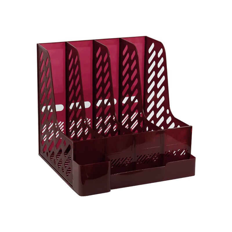 Retro Multi-Layer Frame File Storage Box Student A4 Data Vertical Book Rack DIY Desktop Organization Rack School Office Supplies