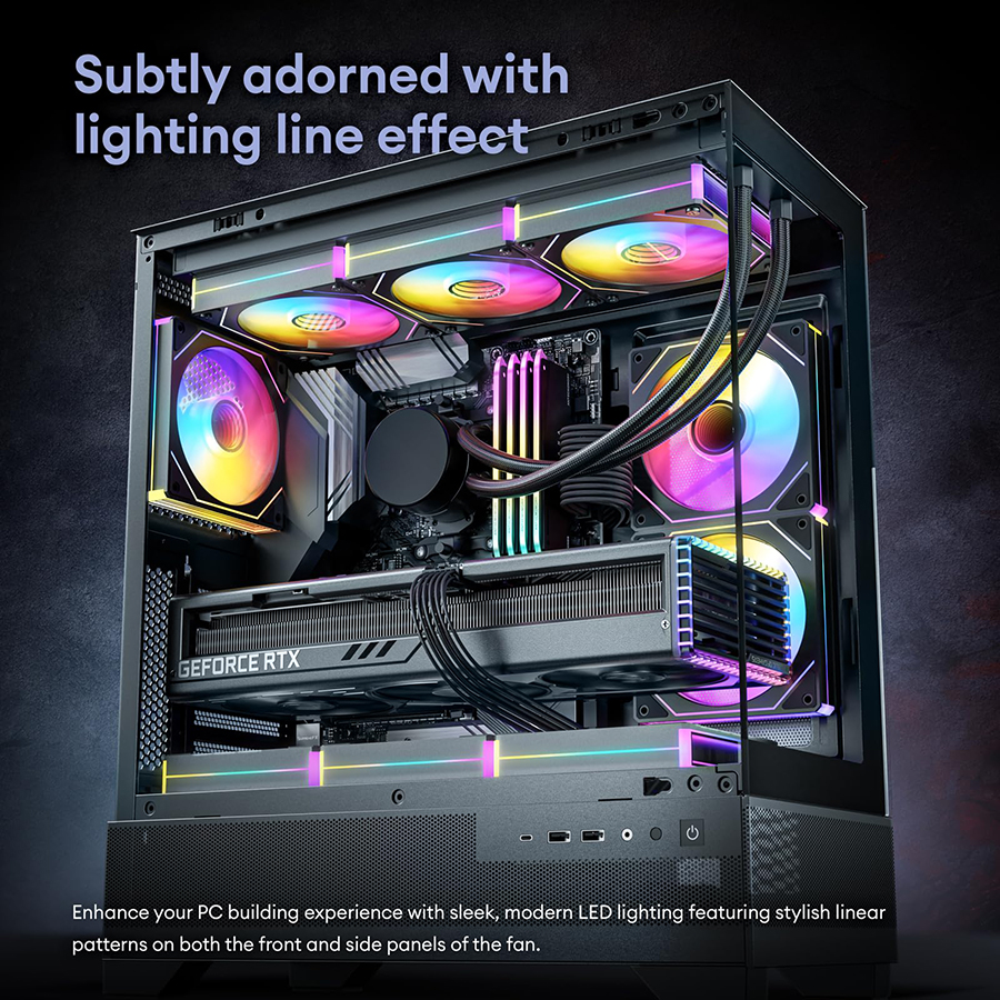 Prism 7 Pro Fan 120 mm Single Pack ARGB Fan Infinity Mirror Daisy Chain ﻿