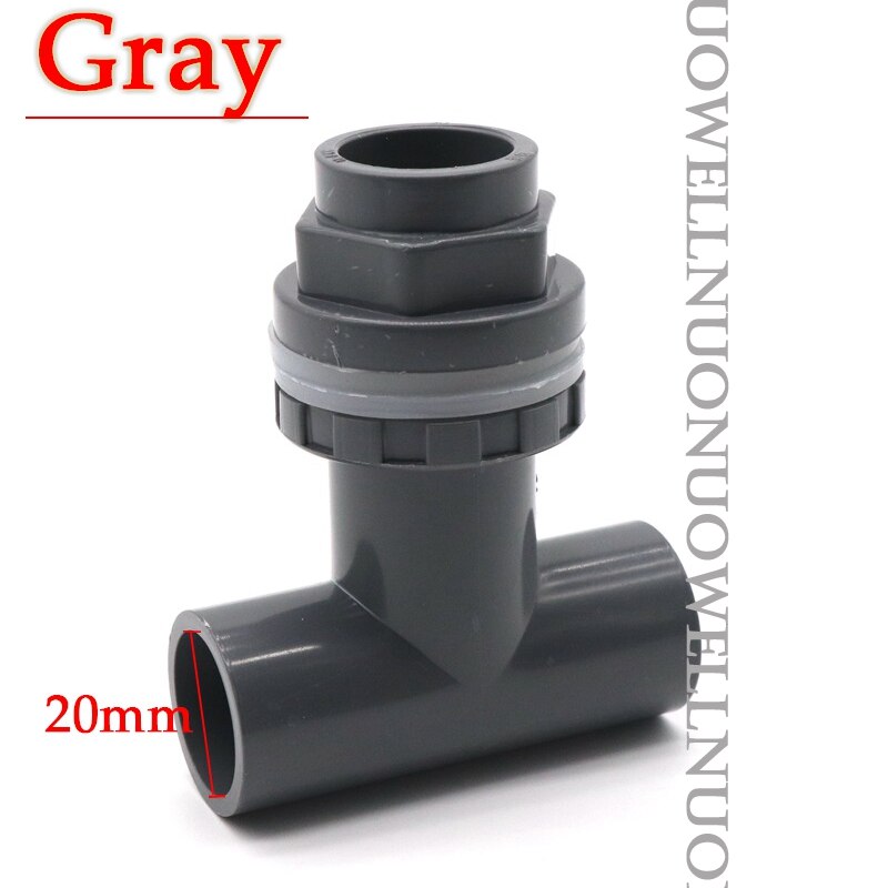 5Pcs Inner Diameter 20mm PVC Pipe Connector Aquarium 3-Way Drainage Joints Fish Tank Water Drain Tube Connectors Tee Fittings: GrayA