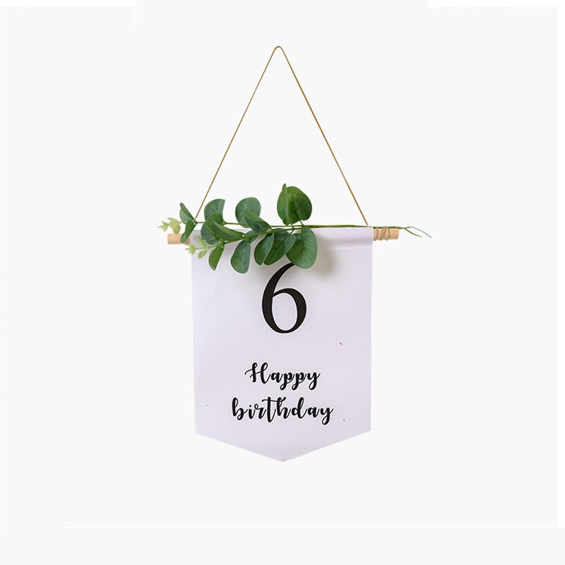 Happy Birthday 1-9th Banner Balloons Flag Bunting Forest Garland Kids Baby Shower First Birthday Party Decoration Supply: happy birthday 6