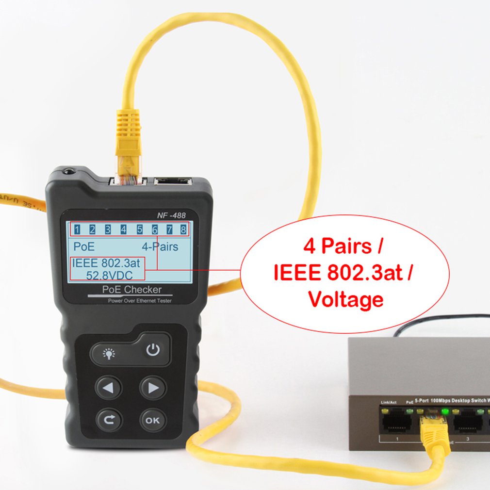 Testeur de réseau électrique via Ethernet Cat5 Cat6 Lan, outil de détection de réseau