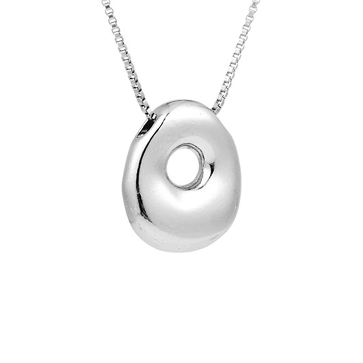 Delicate Chunky Balloon 26 Letter Necklace Bubble Initial Alphabet Pendant Box Chain Choker Stainless Steel Gold Plated Jewelry: ROSE GOLD COLOR