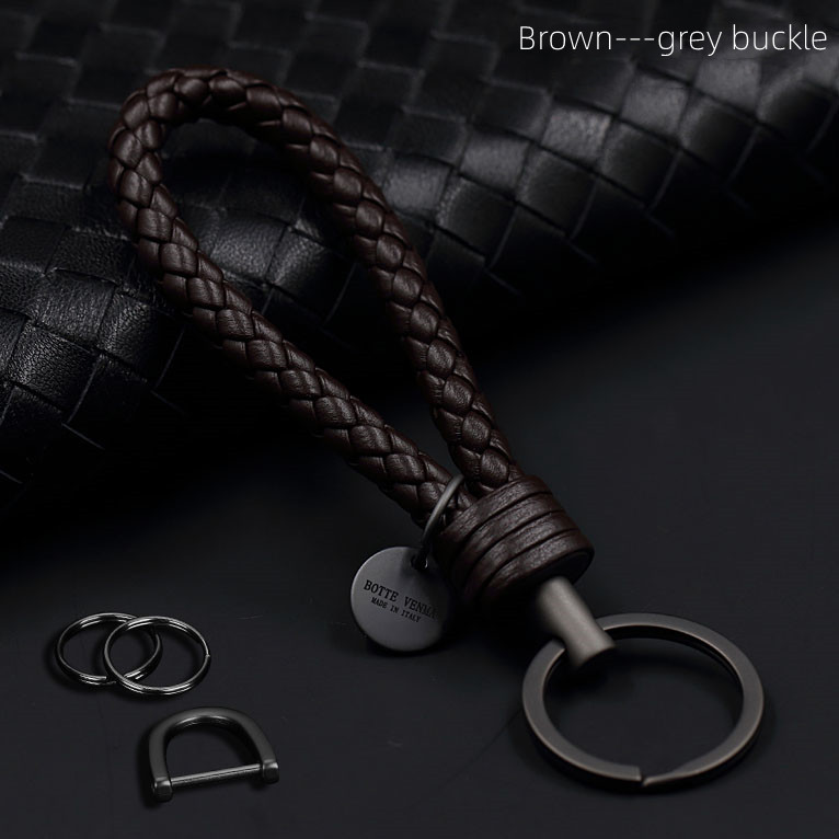 Bilvevd nøkkelring til menn og kvinner, eksklusivt skinnanheng til bilen, nøkkelring til bildeler og tilbehør: Rosa