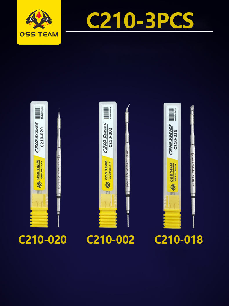 OSS Tips C245 C210 C115 Universal C245 C210 C115 Soldering Iron Cmpatible SUGUN Maant GVM OSS PPD Soldering Station Handle: SKY BLUE