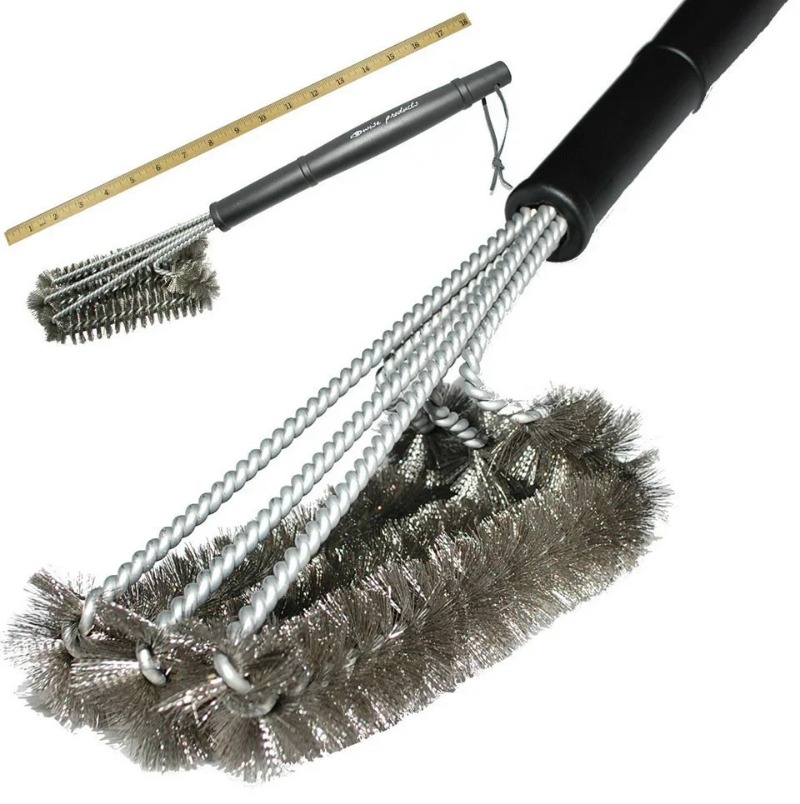 Grill Cleaning Brush BBQ Tool Grill Brush 3 Stainless Steel Brushes In 1 Cleanin Bbq Accessories Best Cleaner Barbecue