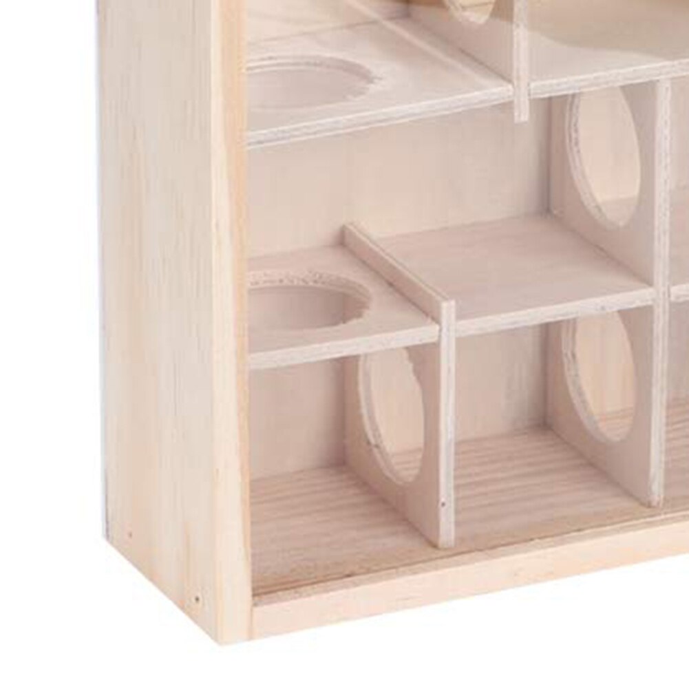 Laberinto de madera Natural para hámster, túnel interactivo para mascotas pequeñas, cubierta de visión, juguete inteligente, laberinto con entrenamiento de hámster