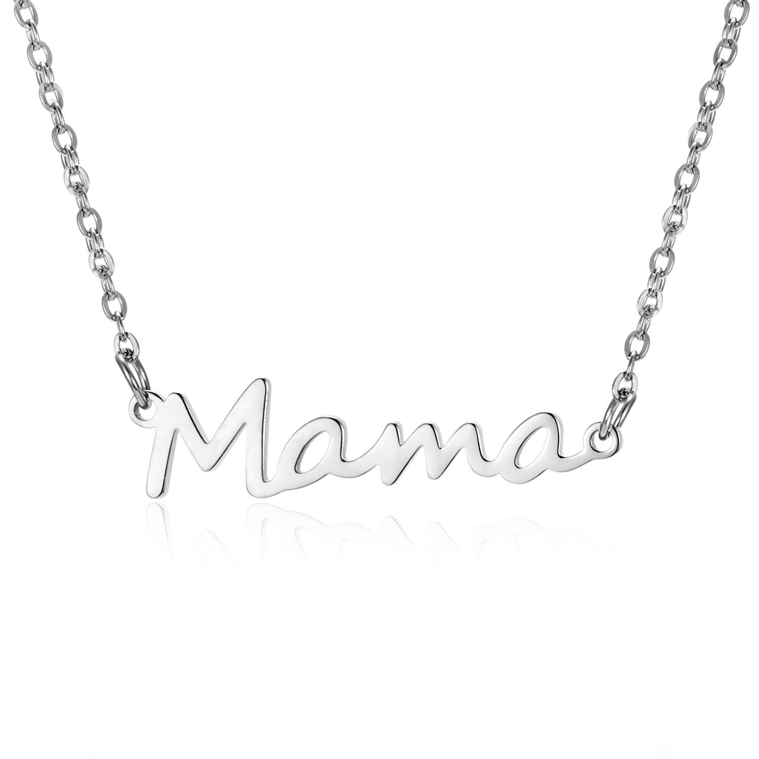 Mama letters halskæde rustfrit stål mor baby lockbone kæde vedhæng choker kvindelige smykker mor& #39 ;s dag: Stål