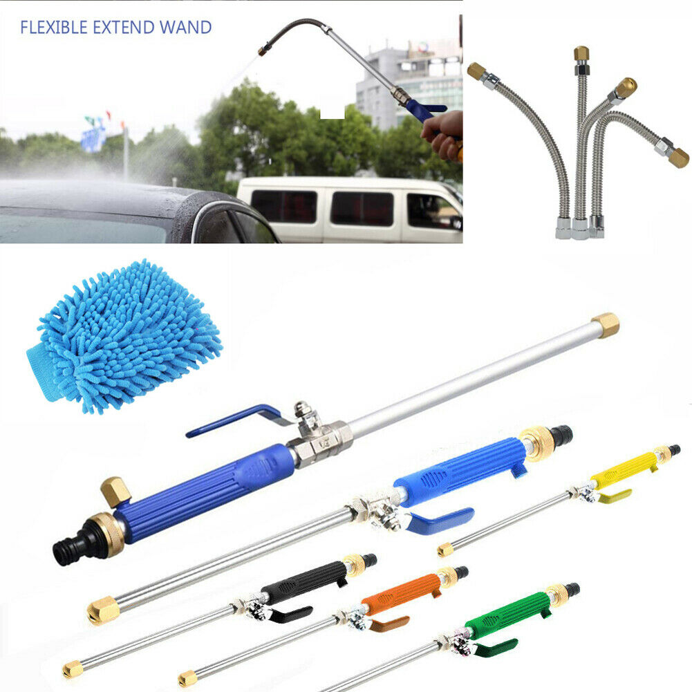 High Pressure Water Guns Metal Handheld Washer Spray Nozzle Wands Attachment Gun Lance Set Car Cleaning Water Pump Gadgets