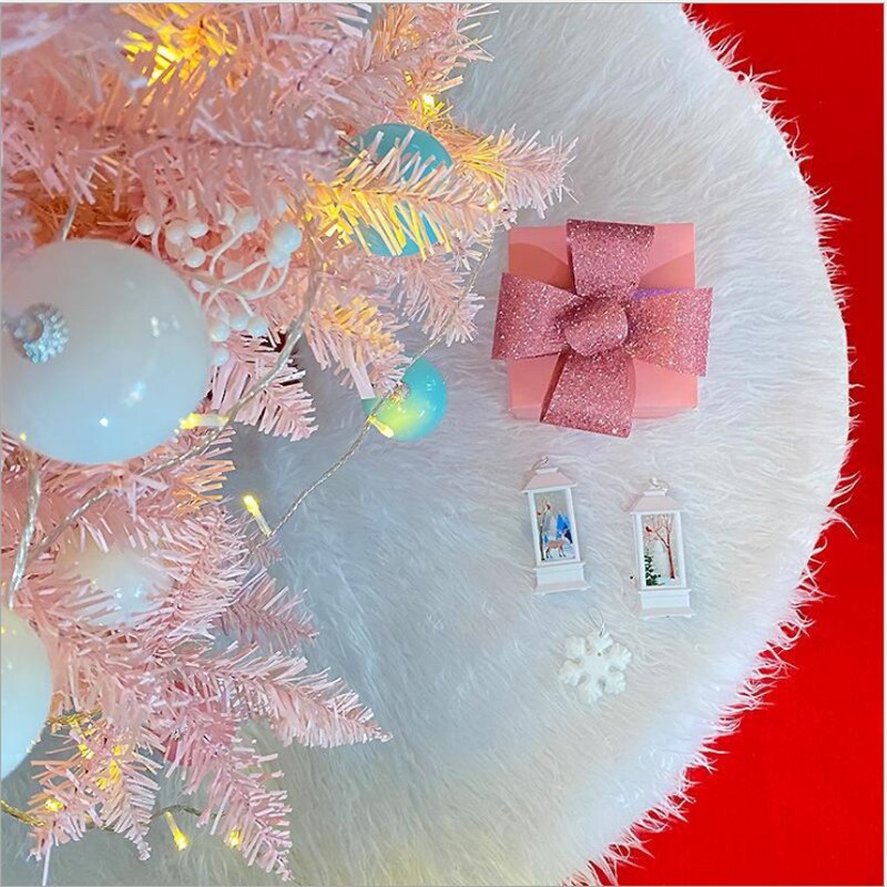 Valkoinen pehmo joulukuusi hame lumihiutaleet puu matto iloinen joulukuusi koristeet koriste vuosi navidad kodin sisustus