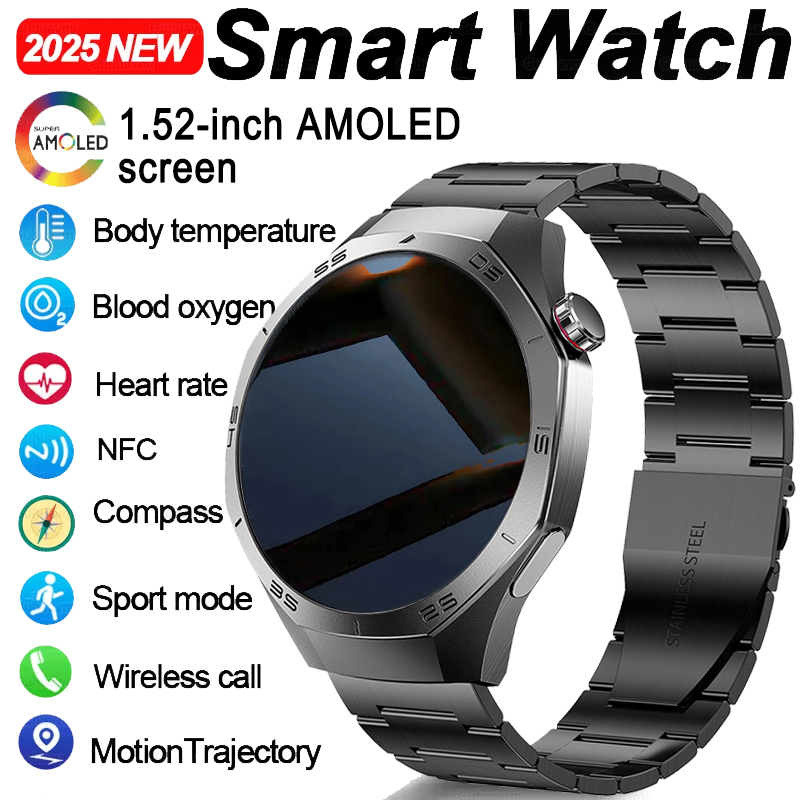 S5 Pro montre intelligente hommes femmes 360*360 AMOLED HD écran fréquence cardiaque BT appel Smartwatch GPS NFC boussole sport Fitness Smartwatch