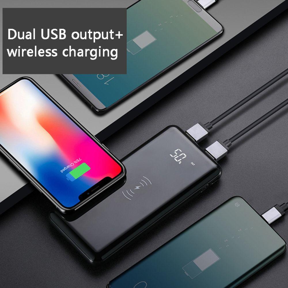 10000mah Power Bank Wireless Charger For iPhone Samsung External Battery Bank Built-in qi Wireless Charger Powerbank CD11