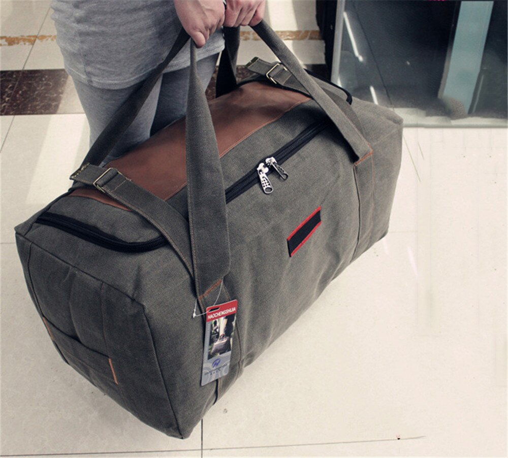 BOWTAC-bolsa de viaje de gran capacidad para hombre, bolso de gimnasio de lona, equipaje de gran tamaño, plegable, impermeable, deportivo