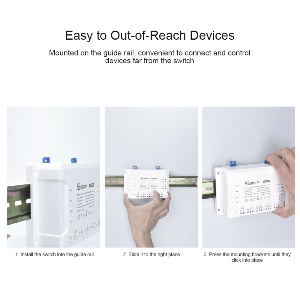 Sonoff 4CH PRO R3 4 Gang 433Mhz RF Smart Switch Interlock Self-Locking Inching Modes Remote Control via eWeLink APP Alexa IFTTT