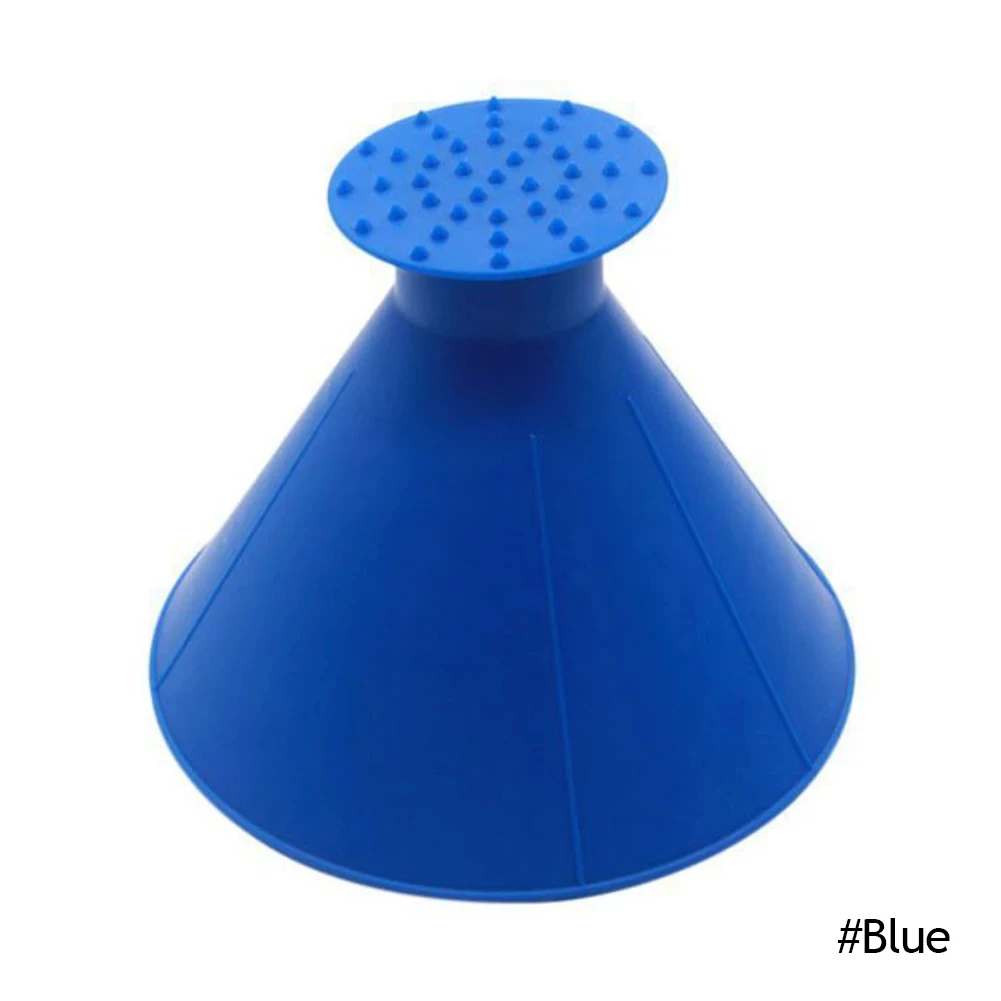 Auto Ijsschraap Trechter Autoruit Glas Reinigingsgereedschap Voorruit Sneeuw Verwijderen Schep Reinigingsborstel Huis Ramen Glas Schoon Gereedschap: RED