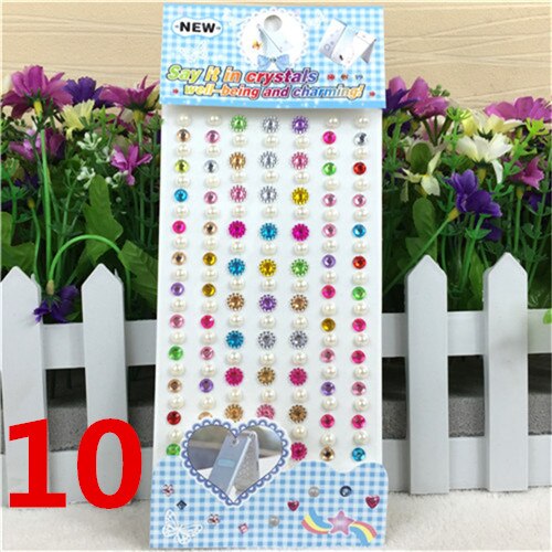 Many Styles Mixed Color Acrylic Rhinestone Crystal Decoration Stickers 3D Baby Kids boys girls DIY Cute Children toys Stickers: 10