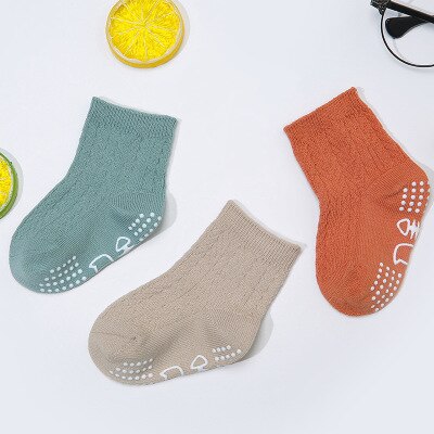 3 Paren/partij Pasgeboren Baby Katoenen Sokken Anti-Slip Medium Buis Sokken Peuter Meisjes Jongens Kous Herfst Winter Katoen Accessoire