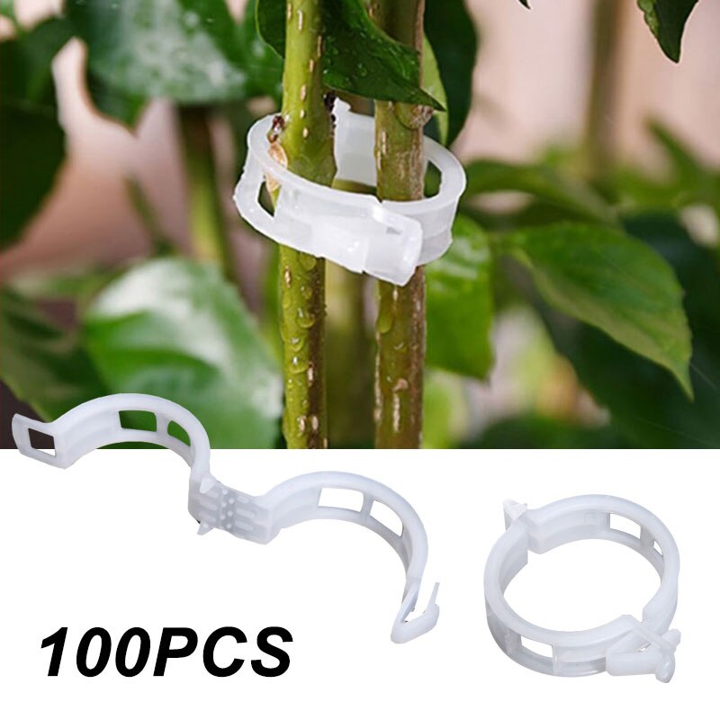 100pcs/set Flexibility Vegetable Melon Plant Clip Plastic Tomato Holder Applicator Tie Folder Not Hurting Seedlings