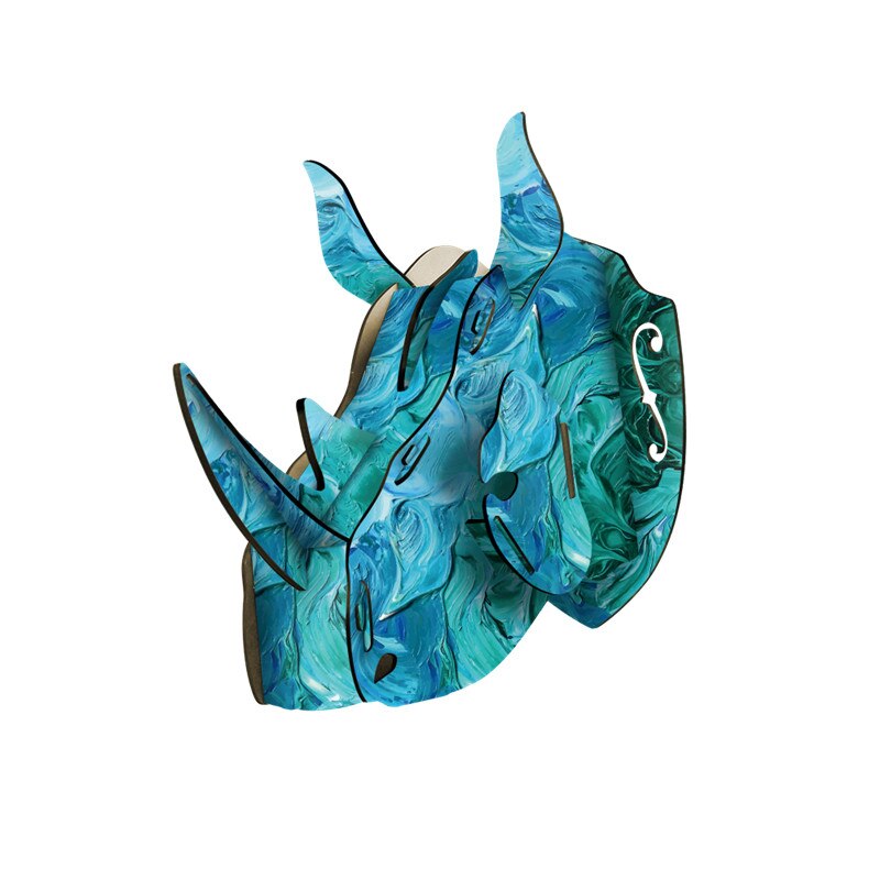 3D Dierenkop Muur Mount Herten/Eenhoorn/Rhino Hoofd Houten Diy Speelgoed Kinderkamer Muur Opknoping Decoratie Verjaardag kerstcadeau: 5
