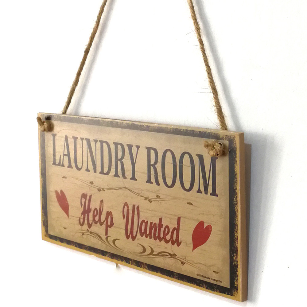 Wooden Laundry Room Wall Door Hanging Sign Plaque Pendant Prompt Decoration With #30: C