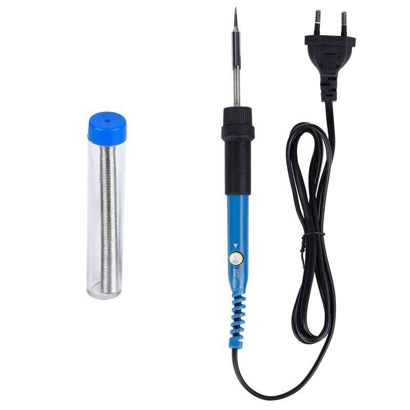 Soldador eléctrico JCD 909 60W temperatura ajustable 220V 110V Estación de Reparación soldadura accesorios de soldadura de estaño: 60W 220V EU Plug / Rojo