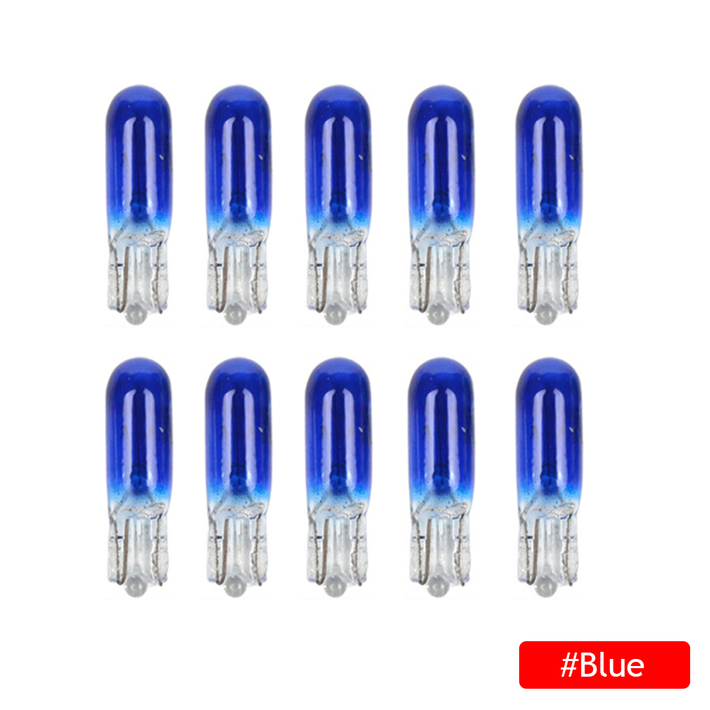 10 st  w2w t5 12v 1.2w halogenlampor för bilar, instrumentbelysning, instrumentbräda,  t5 led-lampor, instrumentlampa, bilkupébelysning: Blå