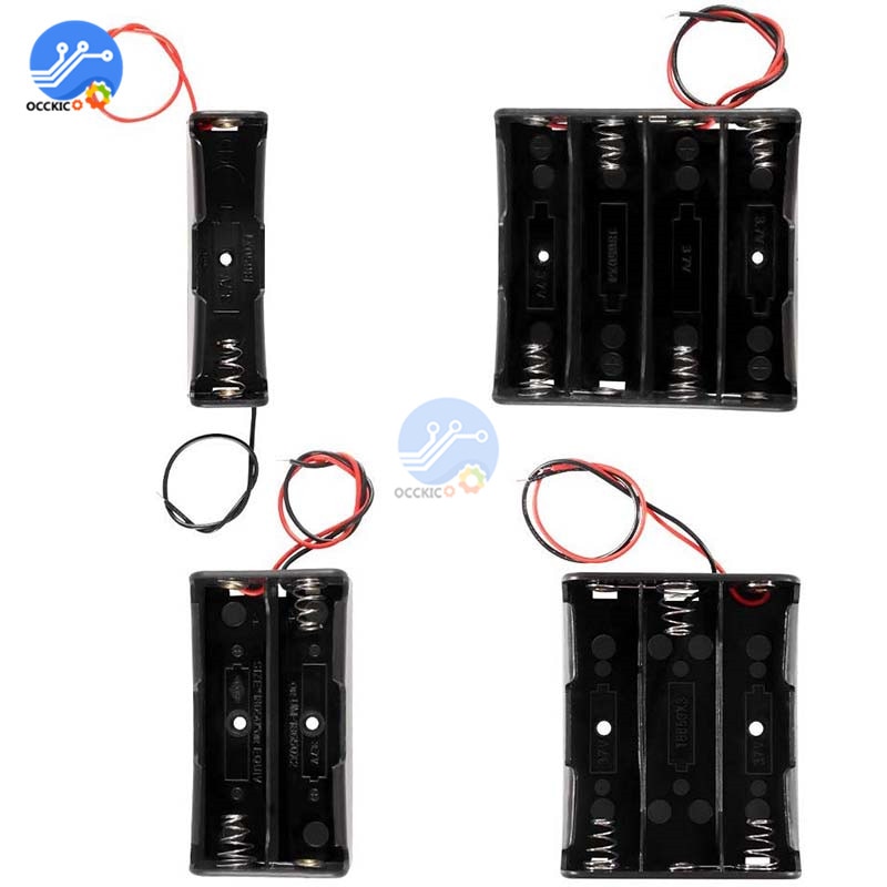 5 Custodie Per Batterie 18650 – 1/2/3/4 Slot In ABS Con Cavo, Per Progetti Fai-da-te E Alimentazione Portatile