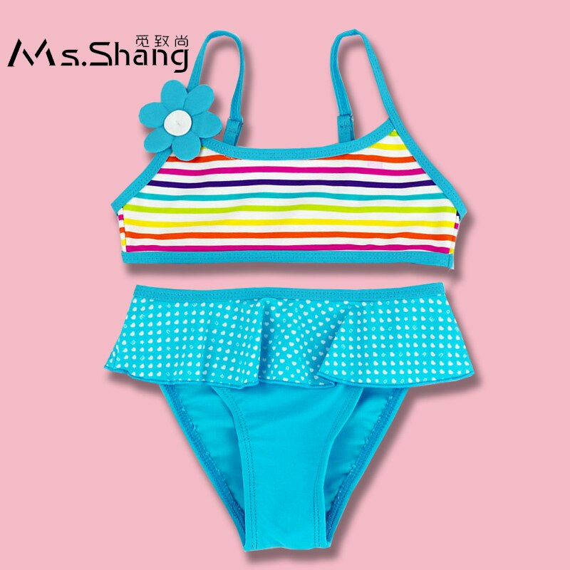 Ms.shang print pige badedragt børns børnetøj badetøj bayby pige badedragt børn barn badedragter bikinier svømmetøj