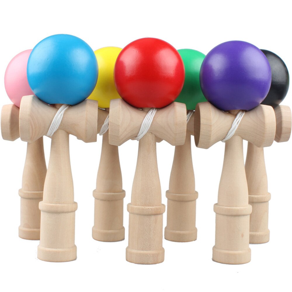 Juguete Kendama de madera para niños, juego de espada, taza, pelota, juguetes educativos divertidos para exteriores, deportivos (Color aleatorio), 1 Juego