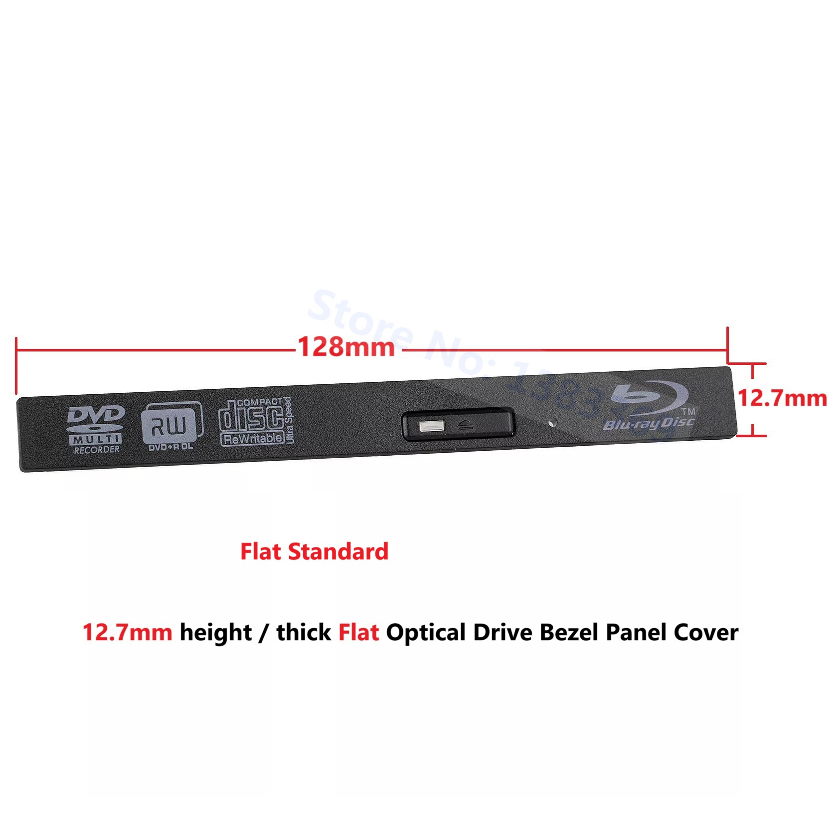 Flat Standard 12.7mm Bluray Logo Optical Drive Bezel Faceplate Front Panel Cover for BD CD ODD Internal Burner Faceplate
