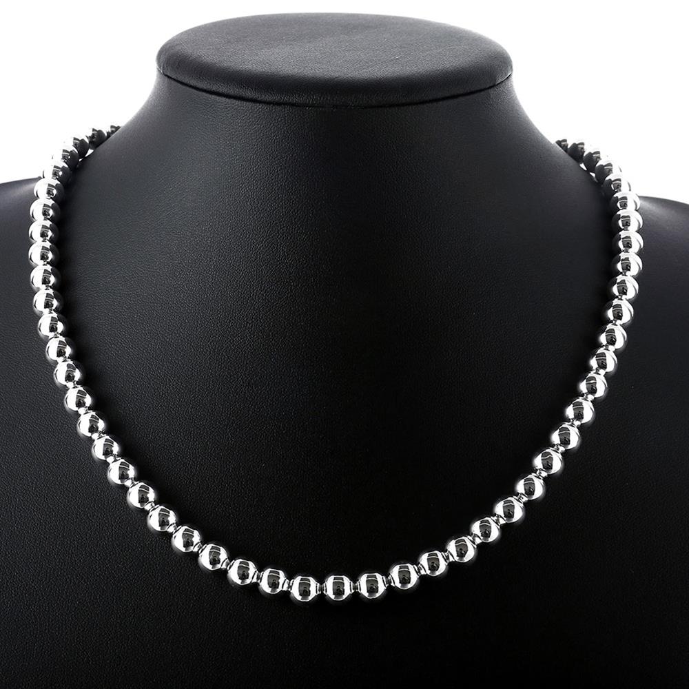 Fijne 8Mm Gebed Kralen 925 Stempel Zilver Kleur Armbanden Ketting Sieraden Set Voor Vrouwen Mode Meisje Student Party Bruiloft