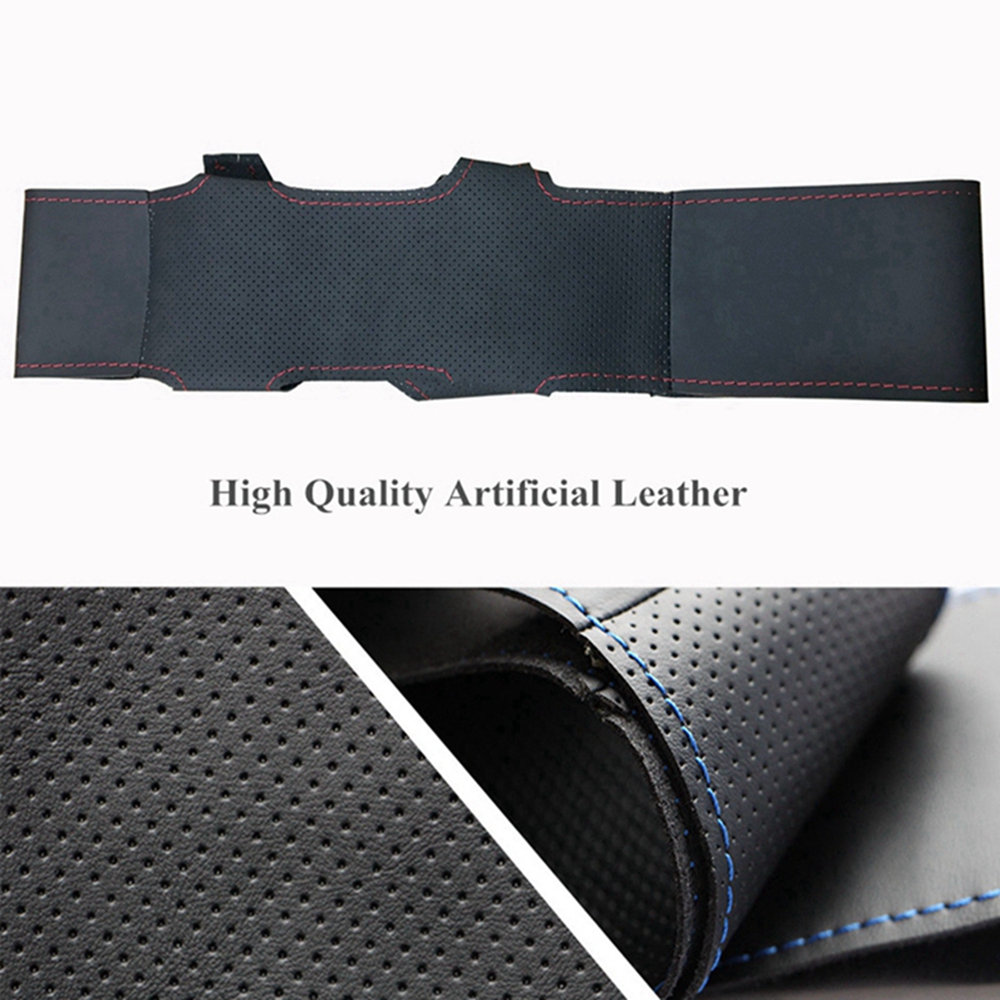 Housse De Volant Pour Fiat Punto, Bravo, Linea, Qubo, Doblo, Grande Punto - Noire, Couture à La Main