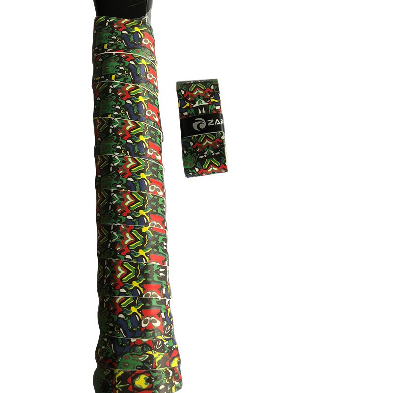 3 pcs Retail ZARSIA Printing EVA-Kiel racket overgrips, viskeuze badminton grips sticky Anti-slip tennis zweetbandjes: green faces